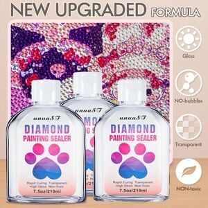 3 Bottle Lot Diamond Painting Sealer Kit 630ML